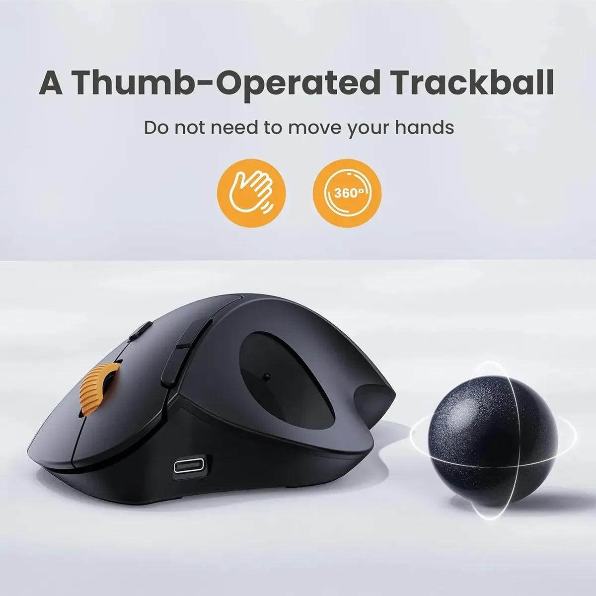 Mouse Con Trackball Diestro Ergonómico Inalámbrico ProtoArc Em04