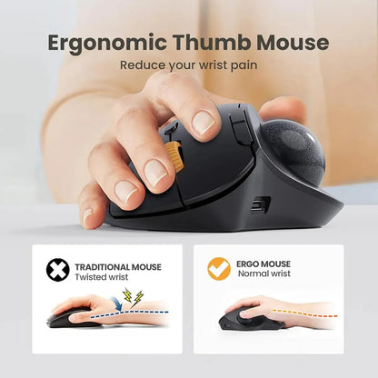 Mouse Con Trackball Diestro Ergonómico Inalámbrico ProtoArc Em04