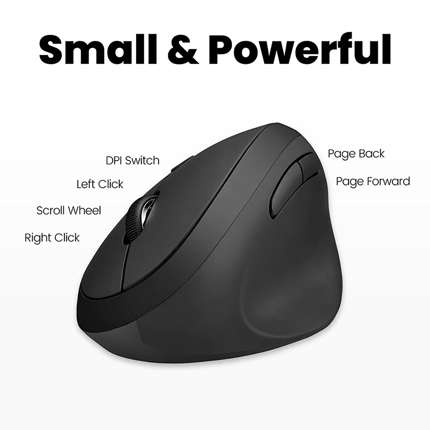Mouse Ergonómico Vertical Derecho Perixx 719 Diginet Color Negro