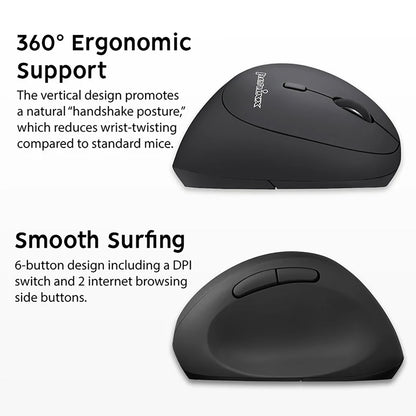 Mouse Ergonómico Vertical Derecho Perixx 719 Diginet Color Negro